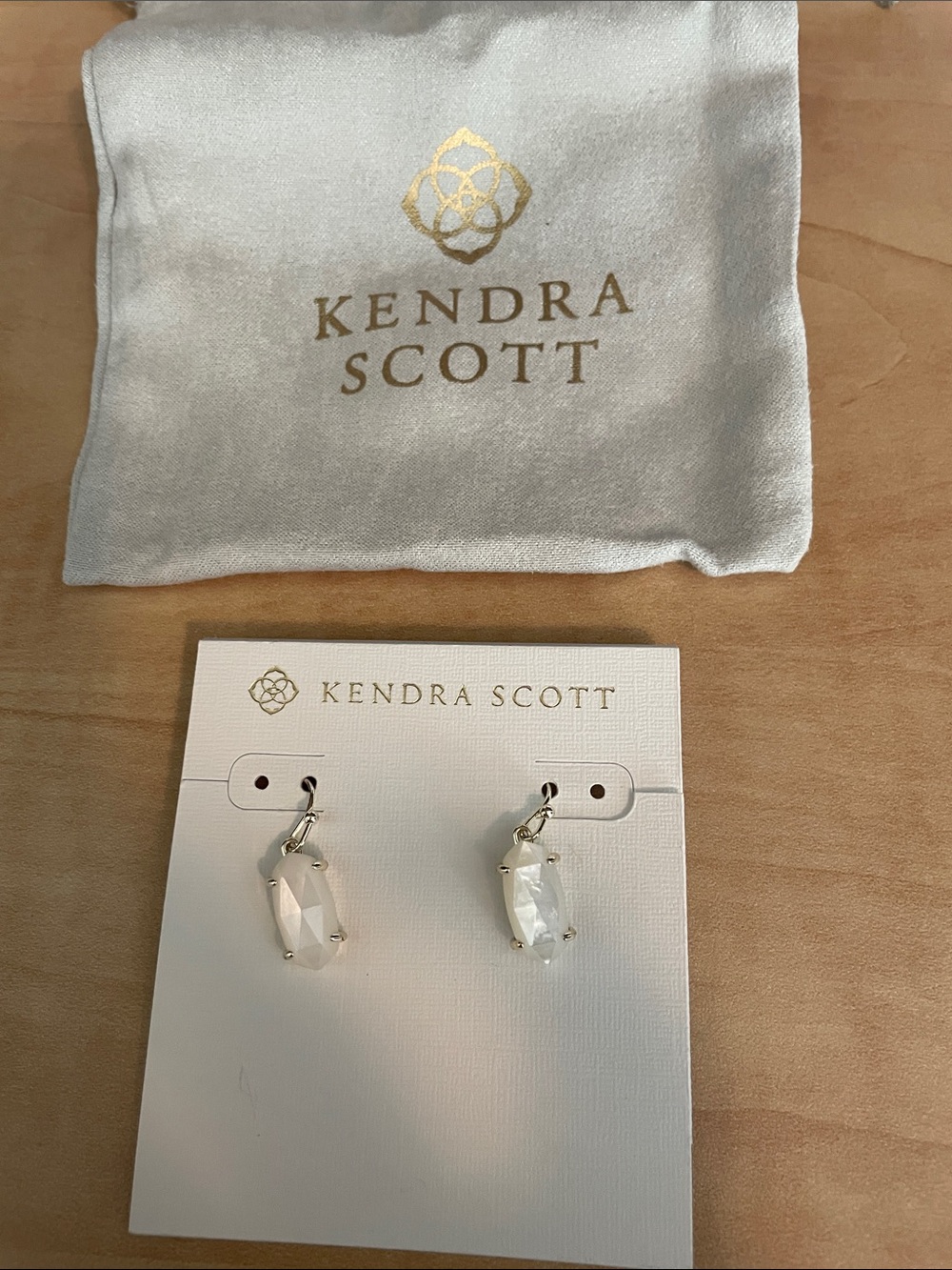 Kendra Scott White Crystal Drop Earrings